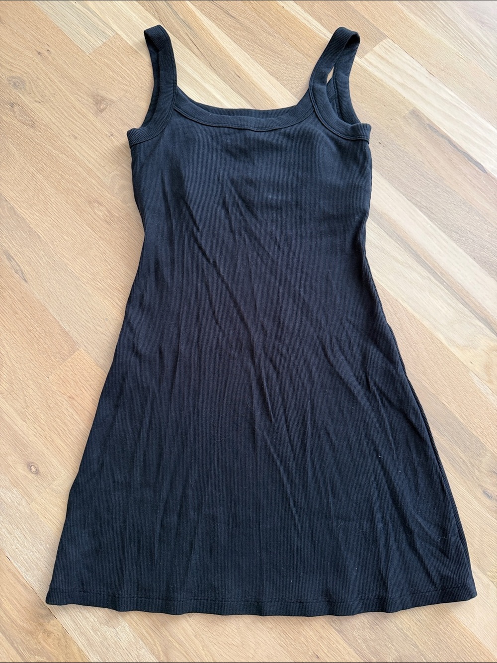 Abercrombie & Fitch Black Sleeveless Ribbed Mini Dress